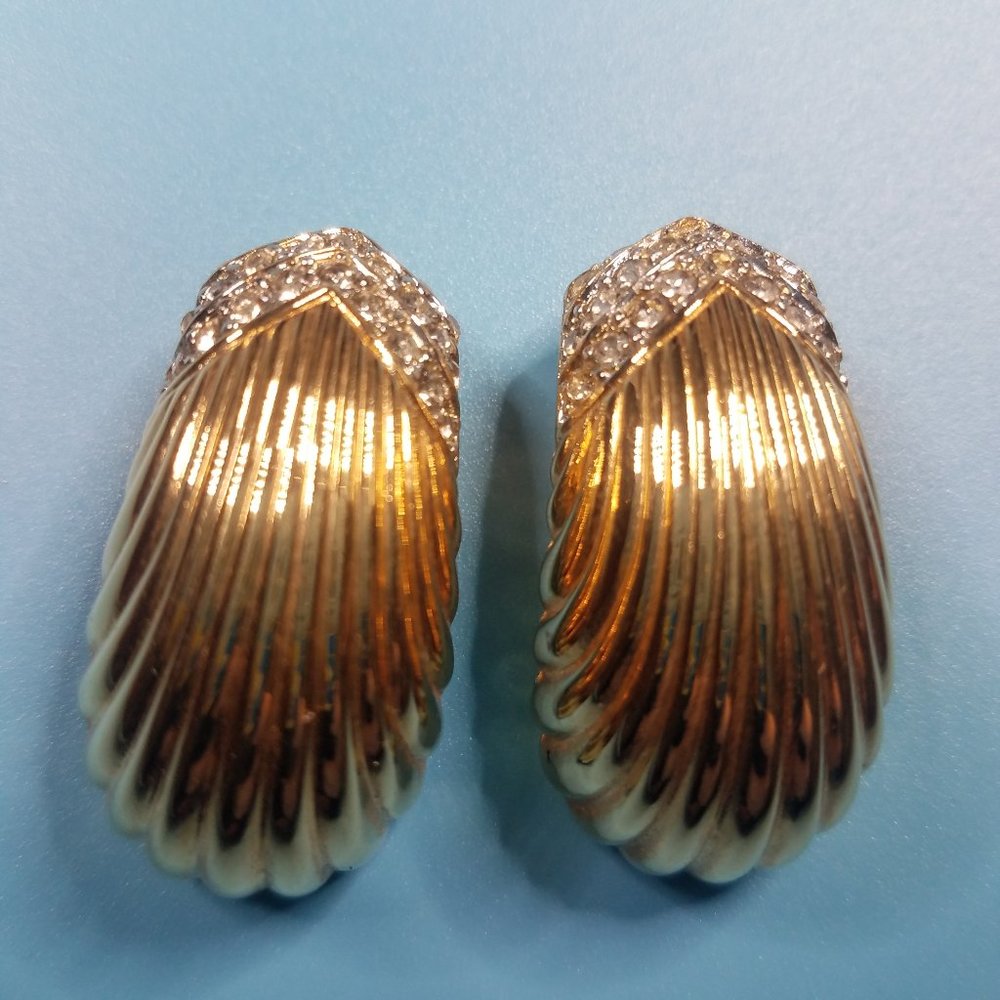 St. John Vintage Designer Clip On Earrings